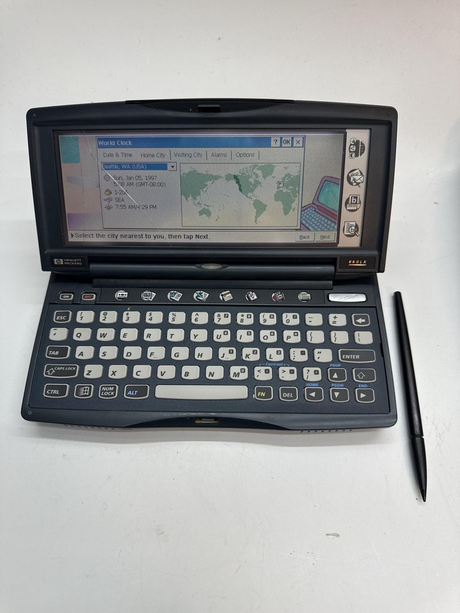 Vintage HP 660LX Palmtop PC Handheld PDA - Color Display - Win CE
