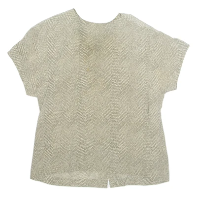 Blouse Imprimée Vintage ELLEN TRACY Femme Grise Soie Herringbone Années 90 M - Photo 1/4