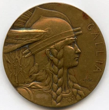 France Marianne Gallia Agriculture Bronze Art Medal by Pillet 46mm 44gr !!!