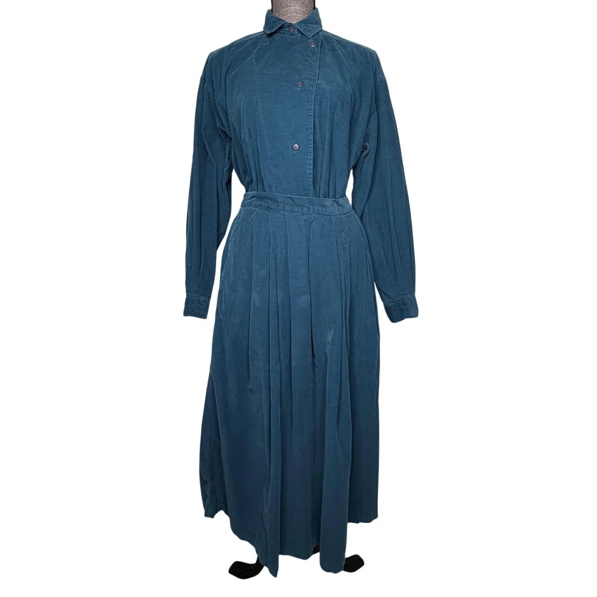 chinese dress ladies LifeShe Corduroy Shift Dress for Women Long Sleeve Button Down Lapel V Neck  Midi Dress Brown at Amazon Women's Clothing store main image 1