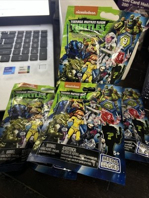 NEW LOT OF 4 Teenage Mutant Ninja Turtles MEGA BLOKS Series 3 Blind Bags tmnt