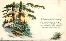 Christmas Greetings Santa Fulfil Wishes Vintage Postcard