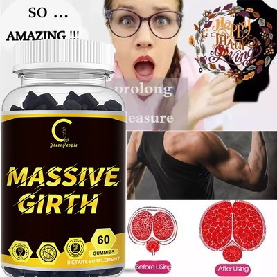 Male Enhancement Gummies Booster & Thicker Last Longer Stronger Bigger 60 Gummy