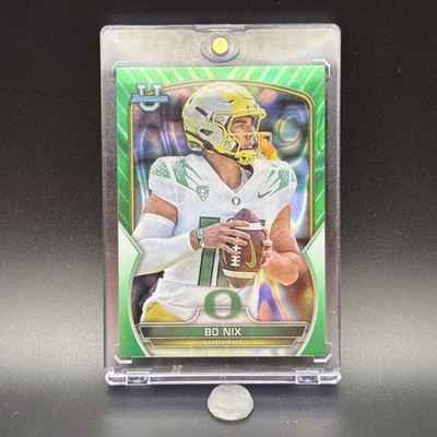 2022 Bowman University Chrome Bo Nix #61 Green Refractor