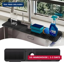 24-Inch Silicone Faucet Mat for Kitchen Sink Splash Guard, 7  Slope  24"x5.5" w
