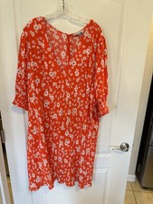 RIXO x Target women’s Red Daisy Floral mini Dress plus sz 28W/30W new w tags