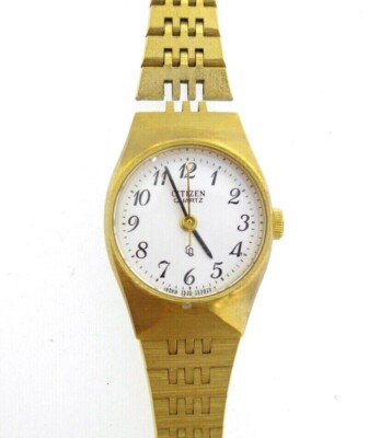 Watch Citizen Ladies Quartz Running Goldtone Japan Broken clasp and bracelet