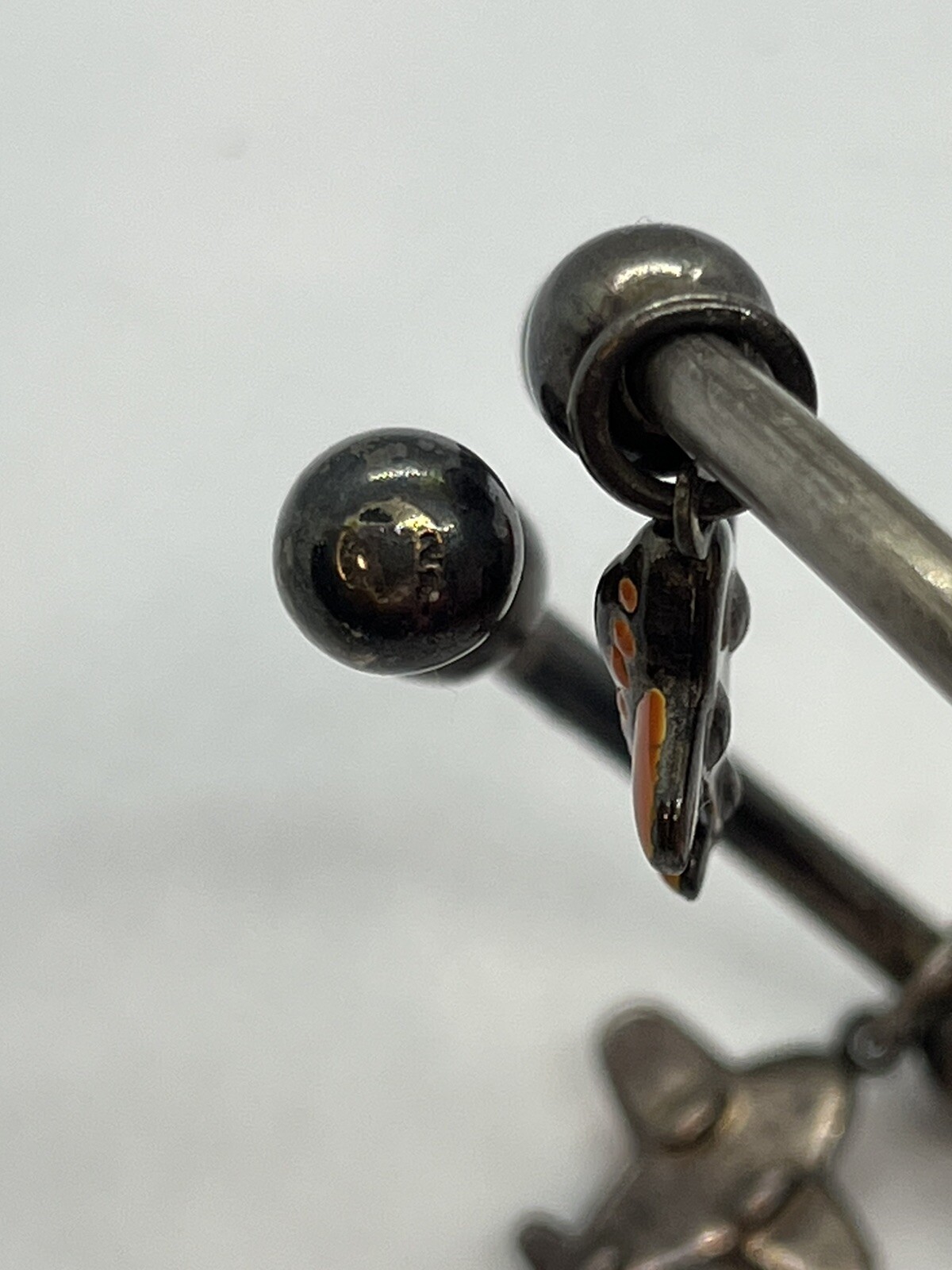 Sterling silver dangle charm bangle bracelet moon… - image 9