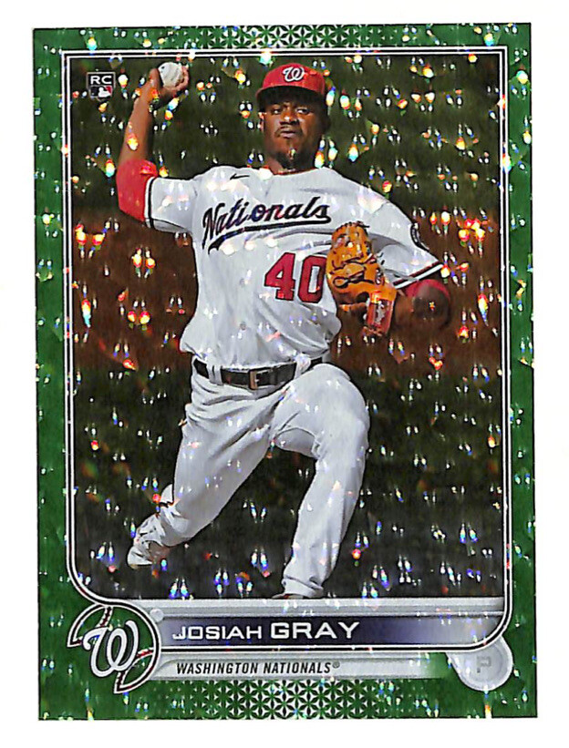 2022 Topps #43 Josiah Gray 75/499 Green Foil Ice Rookie Card Nationals