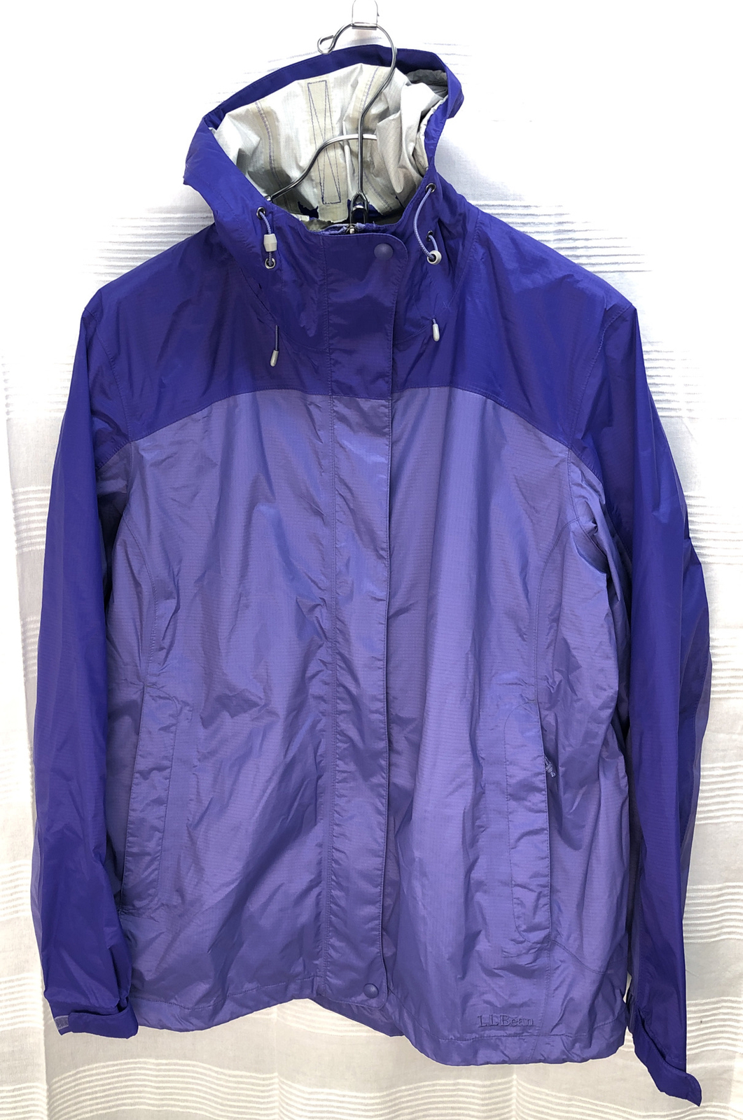 LL Bean Trail Model Rain Jacket Coat Hood 1X Reg Purp… Gem