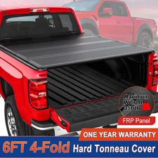 6FT 4-Fold Fiberglass Hard Tonneau Cover For 2024-2025 Toyota Tacoma Truck Bed