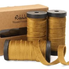 3 Rolls 18 Yards 3/8" Antique Gold Velvet Ribbon DIY Wedding Gift Wrapping