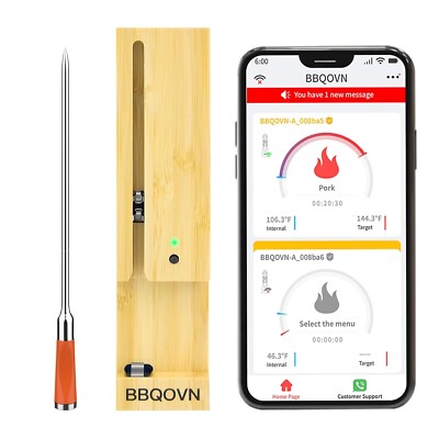 Smart Wireless Meat Thermometer 3.9mm Ultra-Thin Bluetooth (Phone not included)