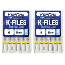 2X Size 15 25mm Endo K-Files, Endodontic Dental K Files Stainless Steel 