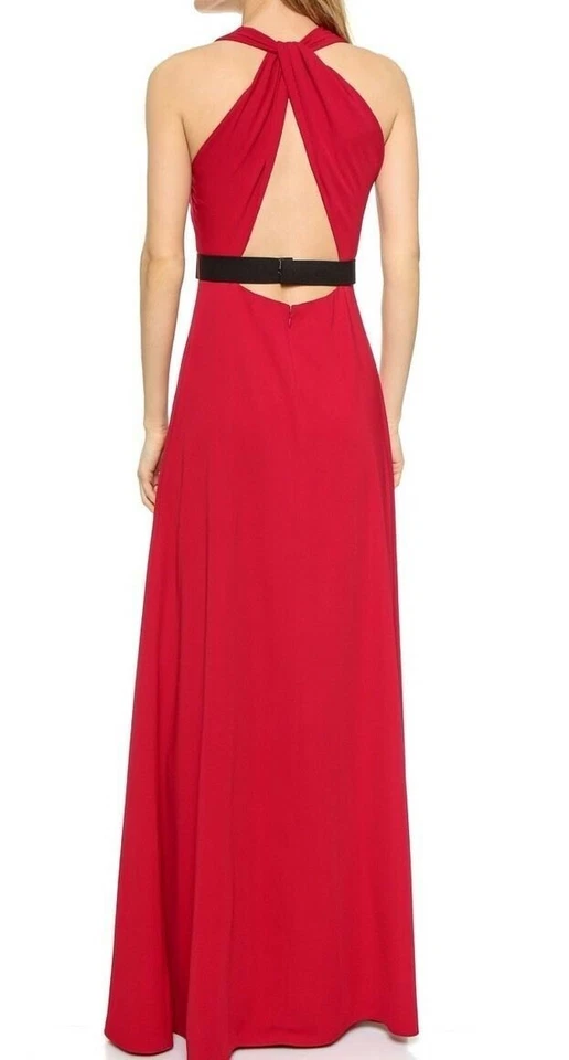 Jill Stuart Womens Sleeveless V-Neck Full Length Ball Gown Dress Red Size 6 - Image 3 of 4