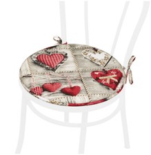 Cuscino sedia morbido rotondo 40cm coprisedia lacci fissaggio moderno lavabile 