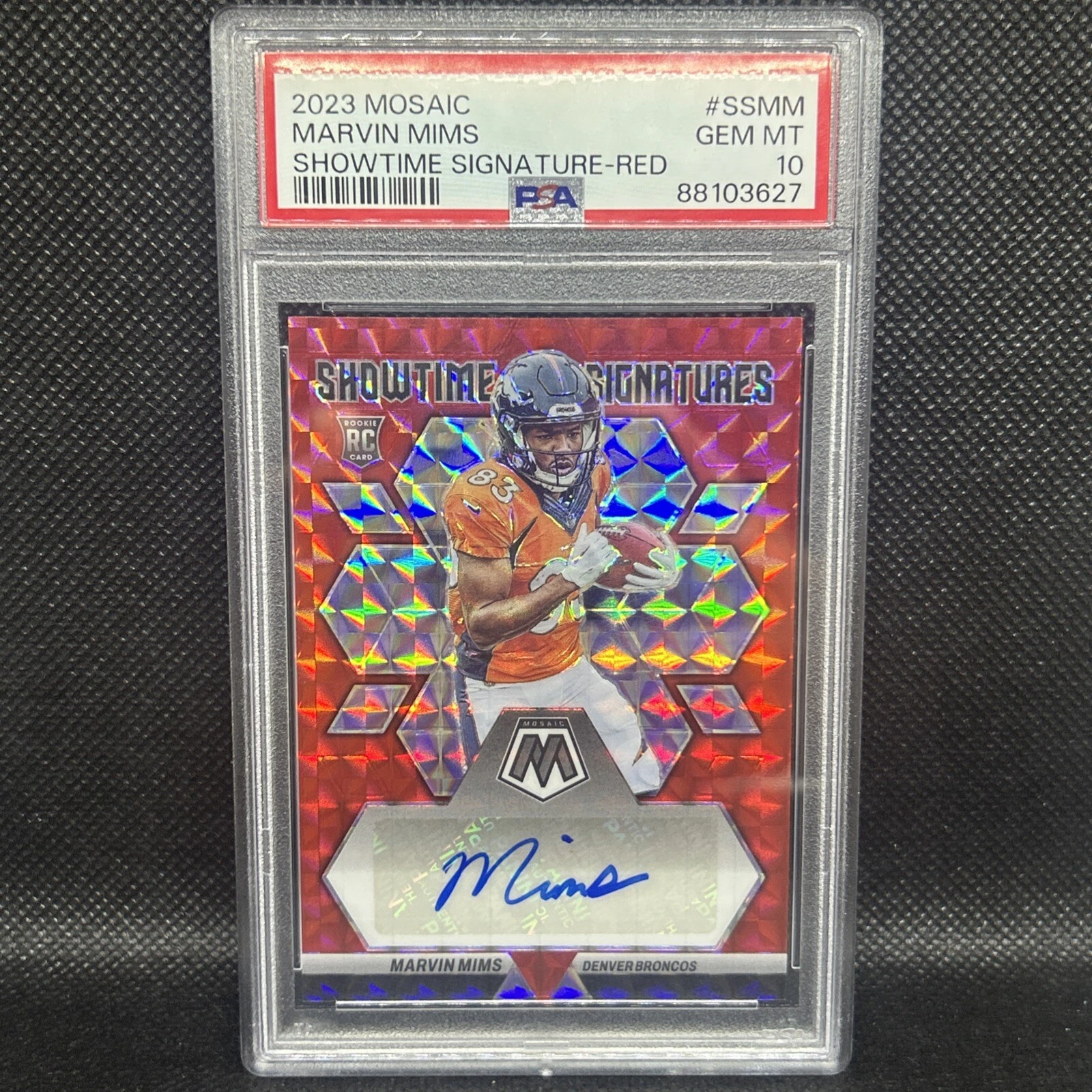 Marvin Mims Panini Mosaic Showtime Signature #SSMM Red
