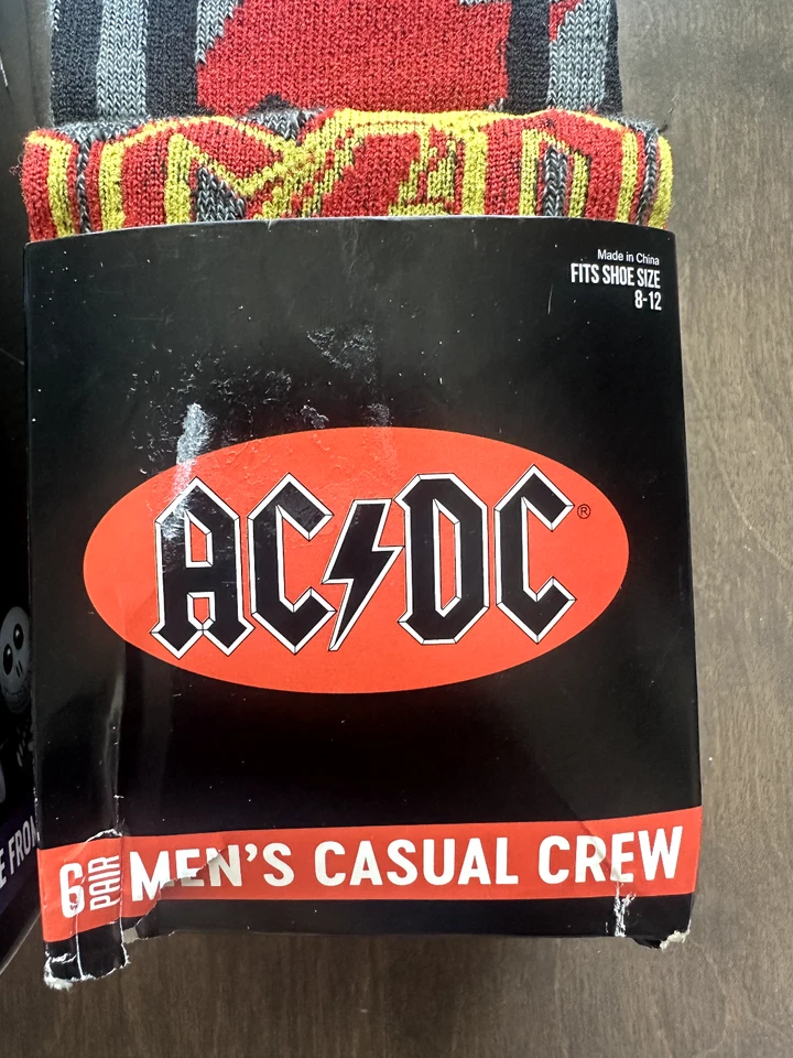 12 Pairs Men's Socks Casual Crew AC/DC Nightmare Before Christmas Shoe Size 8-12 - Image 3 of 4