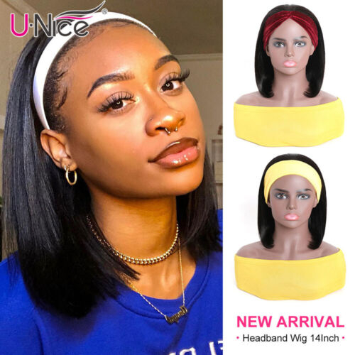 UNice Brazilian Bob Straight Headband Human Hair Wig Glueless Wear and Go Wig 9A - Picture 3 of 12