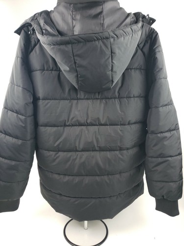 Fila Parker Puffer Hooded Black Red Jacket Large NEW Tags - Picture 6 of 11