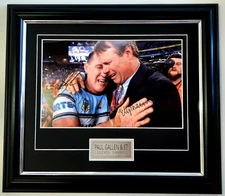 Paul Gallen and Andrew Ettinghausen ET Sharks Greats Premiers 2016 Signed Framed