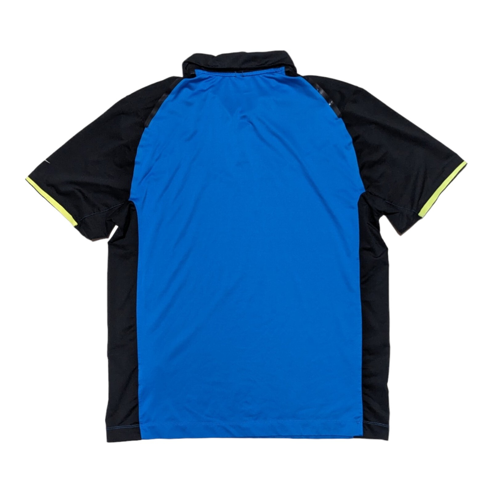 Nike Performance Polo Shirt Golf Dri Fit Mens L Short Sleeve Blue Black EUC thumbnail 3