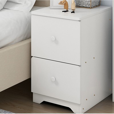 Modern Bedside Nightstand Table 2 Chest Drawers Storage Bedroom