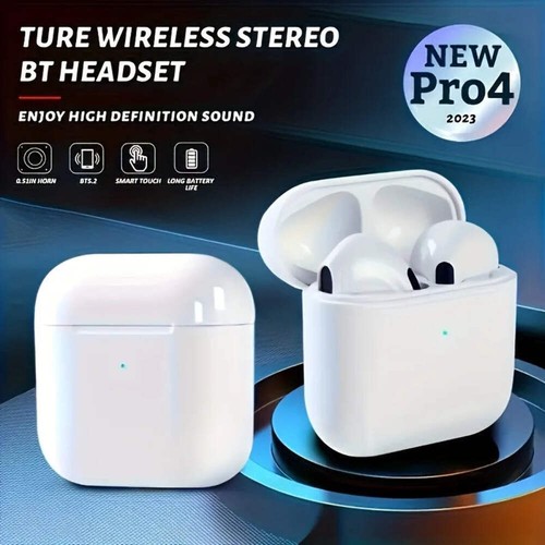 Pro 4 TWS Wireless Headphones Earphone Bluetooth-compatible 5.3 Waterproof Heads