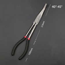 11" Extra Long Nose Pliers 40-45 Degrees Bent Nose