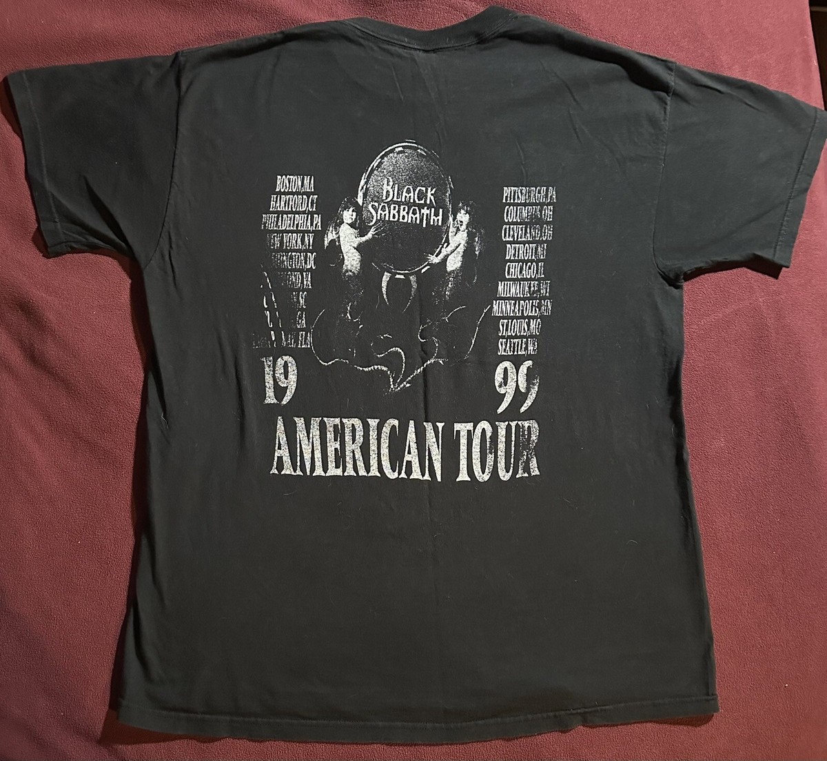 Black Sabbath-Reunion Tour 1999 Black T-Shirt XL Ozzy Iommi Butler