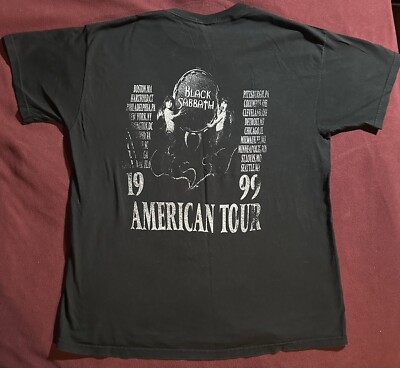 Black Sabbath-Reunion Tour 1999 Black T-Shirt XL Ozzy Iommi Butler