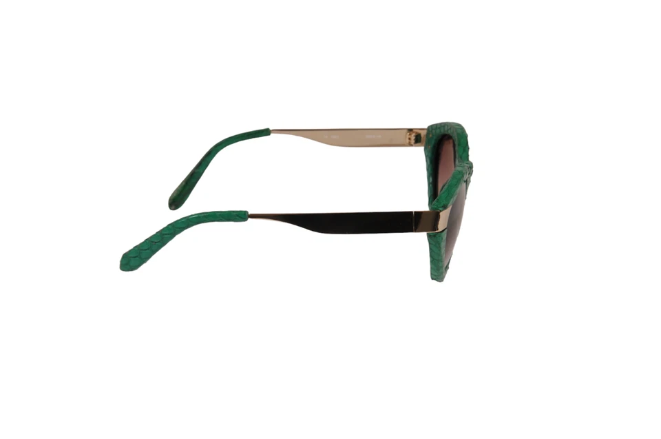 Gafas de sol Linda Farrow Luxe para mujer pitón ojo de gato verde piel de serpiente LFL/143/5 Foto 3 de 4