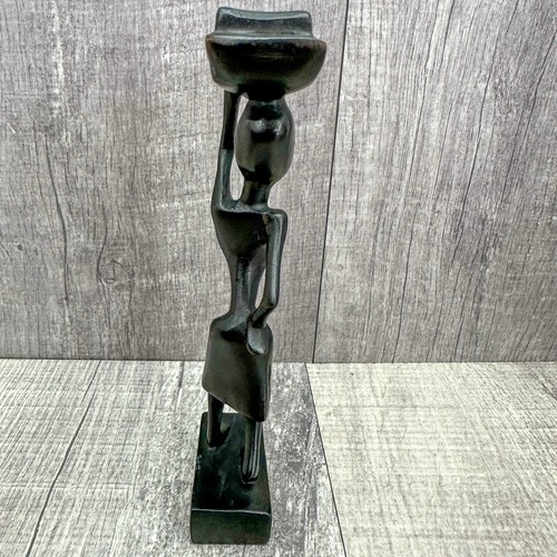 Statua tribale in legno intagliato a mano arte popolare africana Kenya vintage - Foto 5 di 12