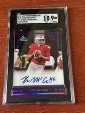 KYLE MCCORD RC 2021 Leaf Memories 1991 Design PURPLE FOIL AUTO 2/30 SGC 9 EAGLES