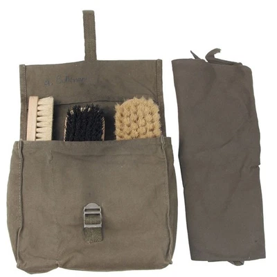 ORIGINAL Bundeswehr Schuhputzzeug BW Armee Schuhputzset mit Schuhbürsten Tasche - Bild 1 von 2
