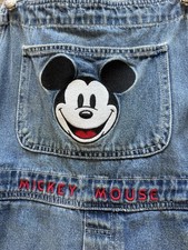 VTG Mickey Mouse Disney Catalog Denim Jeans Overalls Shorts Shortalls 2XL