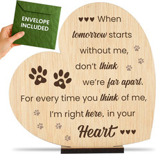 Pet Memorial Plaque for Loss of Dog or Cat Wooden Sympathy Sign in Loving Memory