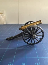 Vintage MF Co. Brass Cannon with Cast Iron Carriage, Sagamore Hill, 5”