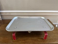 VINTAGE TRACO DRIVE-IN CAR HOP HIT ROD DINER ALUMINUM WINDOW TRAY RED HANDLES