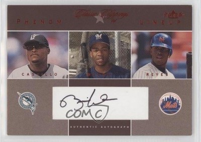 2004 Fleer Classic Clippings Red Rickie Weeks Luis Castillo Jose Reyes Auto 1s4u