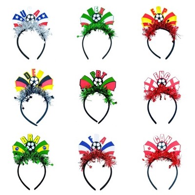 Multi Nation Themed Headwear Set Hair Hoop For 2026 Soccer Event Enthusiasts