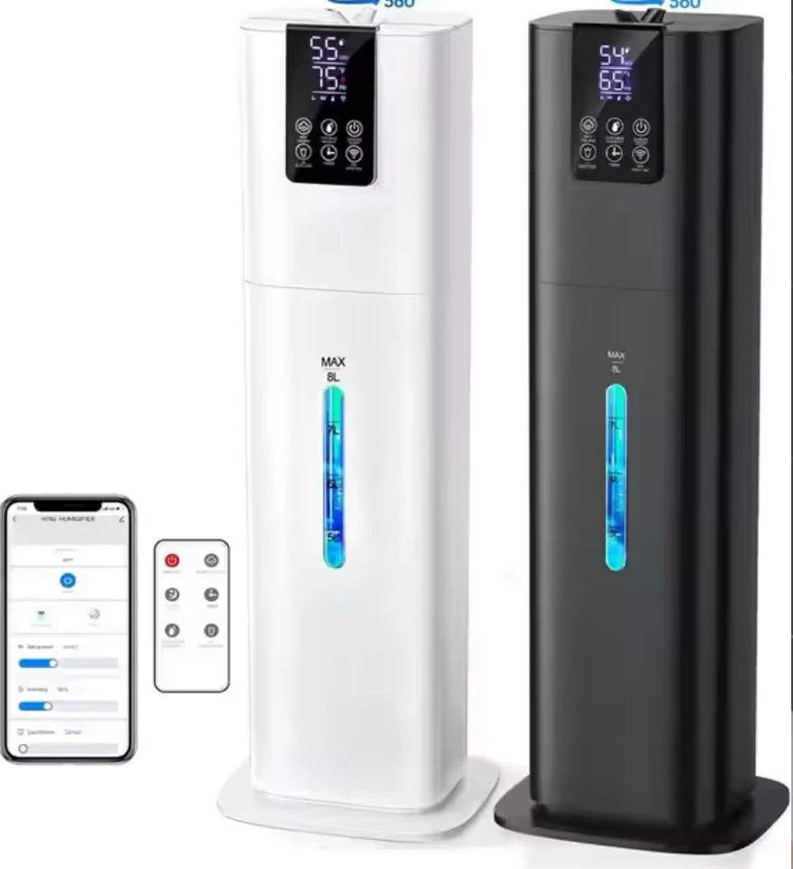 Large Room Ultrasonic Cool Mist Humidifier – Adjustable 3 Spray Levels, black - Image 2 of 3