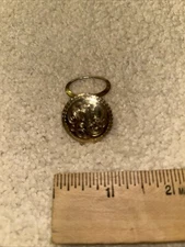 Vintage Gold Tone Metal Monogram Brooch/scarf Clip