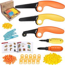 Cardboard Construction Kit - 401 PCS Kids Building Set with Safe Serrated Cutter