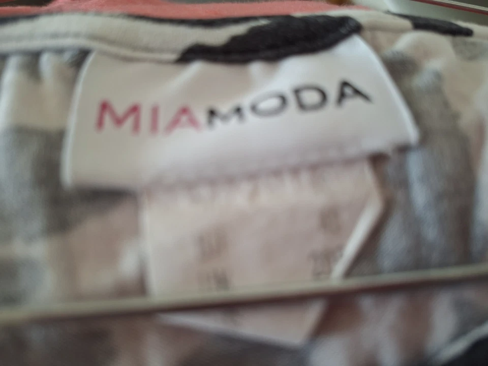 Longshirt Tunika Damen Gr. 44 46 Wildlook -Viskose m. Elastan Weiß Schwarz Beige - Bild 2 von 2