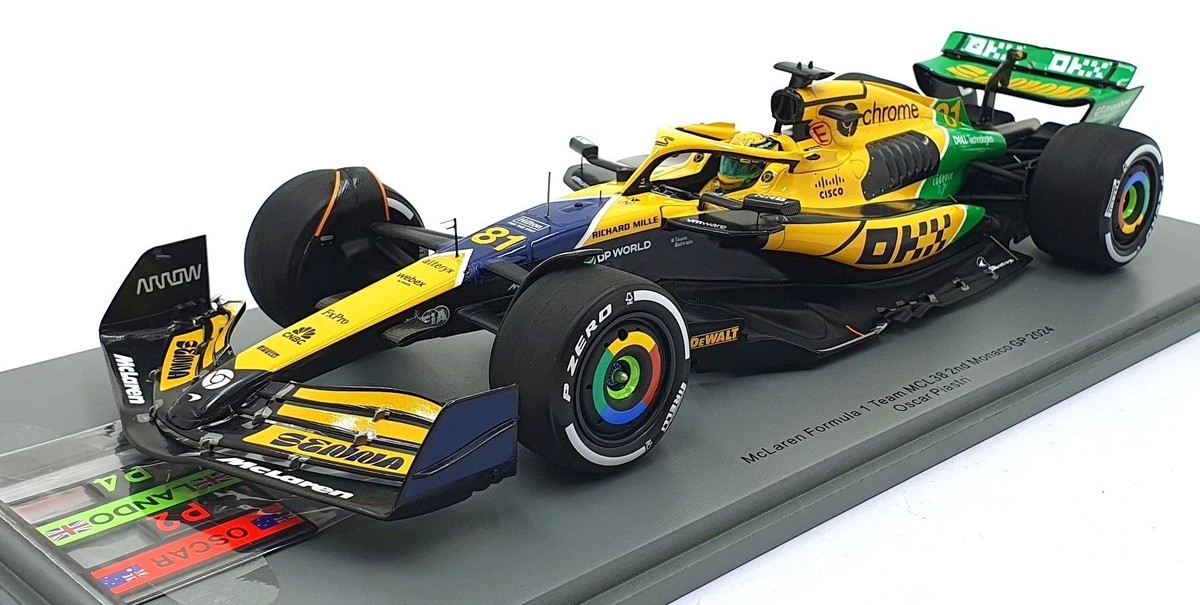 1/18 Scale Spark McLaren F1 MCL38 2nd Monaco GP 2024 Oscar Piastri