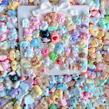 100 Pcs Pastel Animals Slime Charms Set, Bulk Cat Dog Bunny Chicken Mixed Res...
