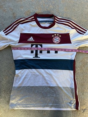 Adidas FC Bayern Munich Soccer Jersey Climalite White Red Blue