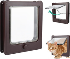 Large Cat Door for Interior Door Outer Size 10.8"X9.25" 4-Way Locking Cat Door