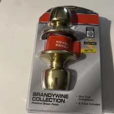 Defiant Brandywine Keyed Entry Door Knob Polished Brass 154-709 - New